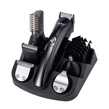 Kemei KM-600 6 in 1 Electric Hair Clipper Shaving Machine Beard Trimmer Cut Hair Trimmer Ear Nose and Facial Cleaning Tools