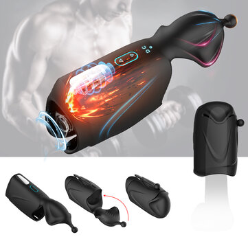 10 Vibrating Male Masturbator Cup ﻿Dicks Trainer Dual Motors with Glans Stimulation Massager Adult Sex Toys for Men Prolong Sexual Endurance