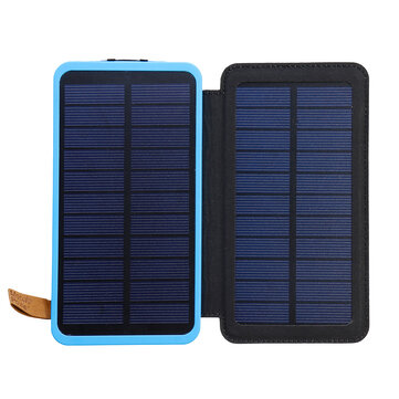 Solar Power Bank LED Lighting 20000mAh Solar Charger Dual USB Ports Foldable...