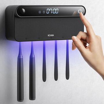 KCASA KC-TS1 Intelligent Toothbrush Sterilizer Wall Mounted Timming UV Disinfection Toothbrush Disinfectant Holder With LED Displayed