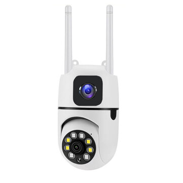 Guudgo 2MP 1080P Dual Llens WiFi Surveillance Camera 360° Panoramic HD Night Vision Humanoid Tracking Two-way Intercom Wireless CCTV IP Cameras APP Remote Control