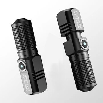 FINDTOUR P100 800lm Long Rang Zoomable Super Birght Mini LED Flashlight Aluminum Alloy Type-c Rechargeable Three Gears Dimming Mini Torch