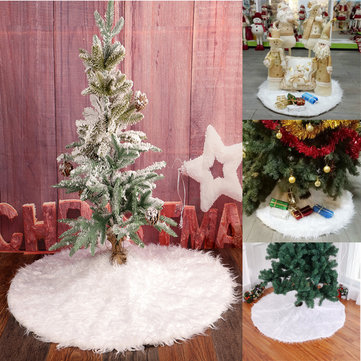 Christmas Tree 80cm Long Snow Plush Skirt Base Floor Mat Cover XMAS Party Decor