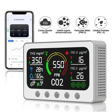 Tuya Wifi Sensore di umidità della temperatura Igrometro interno Rilevatore  di termometro Smart Life Supporto per telecomando Alexa Google Home