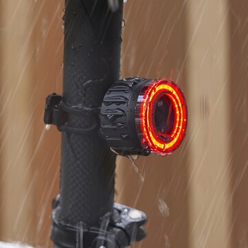 X-TIGER Smart Bike Taillight Light Sensitive Brake Long Battery Life IPX5 Waterproof 6 Light Modes Aluminum Alloy Bicycle Rear Light for Night Cycling