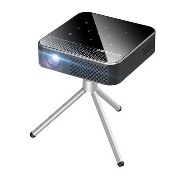 Blitzwolf® BW-VT1 DLP Mini WIFI Projector with Tripod Android 9.0 2+16GB Battery Capacity Wirelees Phone Mirroring Support 1080P Resolution ±40° Keystone Correction Smart Home Theater Projector With Remote
