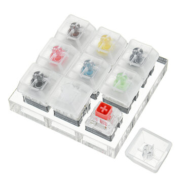 9 Key Kailh BOX Switch Keyboard Switch Tester with Acrylic Base and Clear 