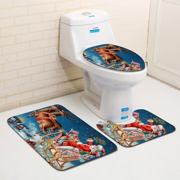 Washable Bathroom Toilet Seat Covers Carpet Anti Slip Mat Set Bath Floor Mats Banggood Com - Bathroom Mats And Toilet Seat Covers