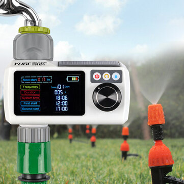 Yuge New Lcd Screen Electronic, Garden Water Timer With Rain Sensor