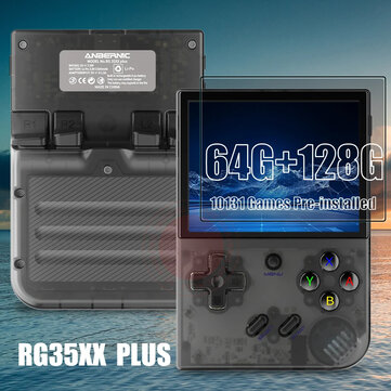 New ANBERNIC RG35XX Plus Retro Handheld Game Console Built-in 64G+128G TF 10000+ Classic Games Support HDTV Portable For Travel Kids Gift