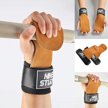 4mm Thickness Fitness Enhance Hand Support Cowhide Soft Material Anti-skid Push-pull Back Auxiliary Horizontal Bar for Gym Strength Training