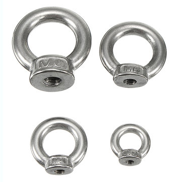 Benliu M5 304 Stainless Steel Ring Shape Lifting Eye Nut Silver Fastener 10 Pcs