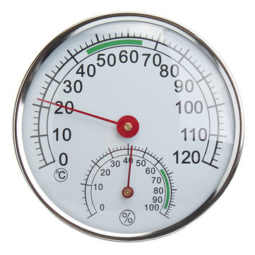 Stainless Steel Thermometer Hygrometer for Sauna Room Temperature Humidity Meter