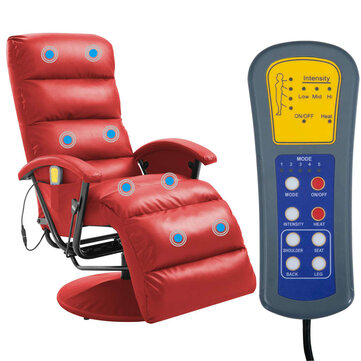 Red Adjustable Massage Chair Recliner With heating function Shiatsu and Rolling Massage for Body Relaxation Deep Tissue Kneading Massages for Lower and Upper Back, Shoulders for Office Home