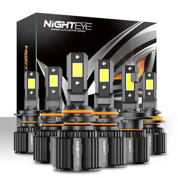 NightEyeAutoLightingA315-S42PCSCarLEDHeadlightBulb15,000LM/PAIRLEDFrontHeadlamp6500KWhiteIP68Waterproof