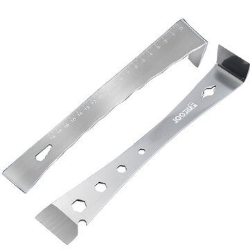 Stainless Steel Prybar Scraper Ultra Sharp Scraper Removes Residue From Steel Aluminum with Wrench Function and Metric Scale Built-In Nail Puller