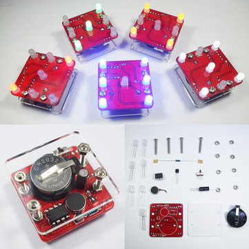 3Pcs Geekcreit® DIY Shaking Yellow LED Dice Kit With Small Vibration Motor
