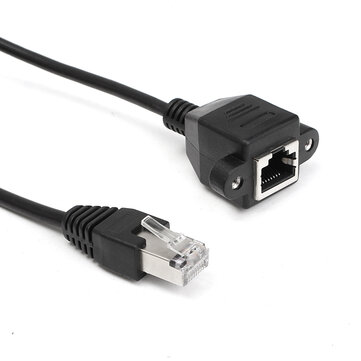 Cable Length: 300cm, Color: Black Cables 0.3m-5mRJ45 Cat 6 Male to Female Ethernet LAN Network Extension Cable Cord with Panel Mount Holes for PC Laptop 