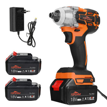 Topshak TS-PW1A 380N.M Brushless Electric Impact Wrench LED Working Light Rechargeable Woodworking Maintenance Tool W/ Battery Also For Mak