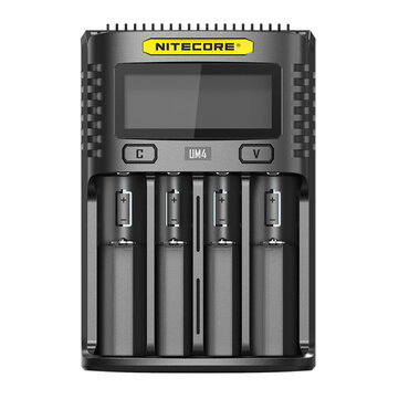 NITECORE UM4 LCD Screen Display Lithium Battery Charger 4-Slots USB Charging Smart Rapid Battery Charger