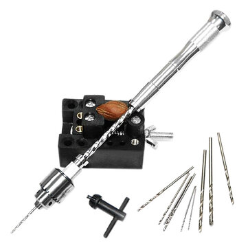 Semi-automatic Mini Hand Drill with 10 Twist Drills Chuck Clamping  0.3-4.0mm Reamer Pin Hole Hand Drill Sale - Banggood USA Mobile-arrival  notice