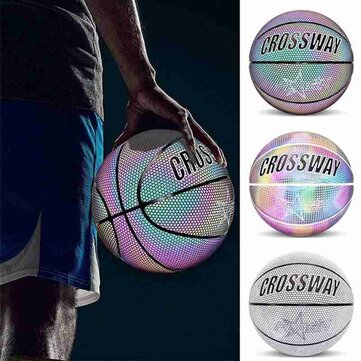 Extra 25% OFF for CROSSWAY Luminous Basketball PU Leather Wear-resistant Glowing No. 7 Basketball