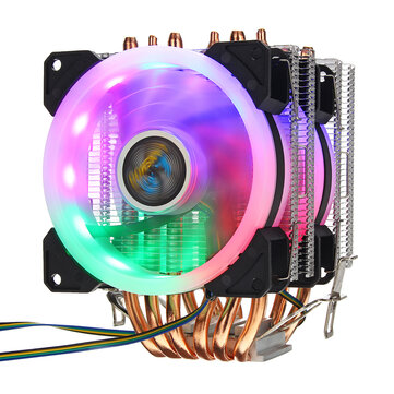US$24.22 % CPU Cooler 6 Heatpipe 4-Pin RGB 2x Cooling Fan For Intel 775/1150/1151/1155/1156/1366AMD Arduino Compatible SCM & DIY Kits from Electronics on banggood.com