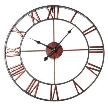 Classic Large Metal Wrought Iron Wall Clock Roman Numerals Steampunk Home Decor Banggood Com Sold Out Arrival Notice - Steampunk Wall Clock Large