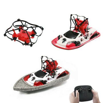 Global Drone GW123 2.4G 3 in 1 RC Boat Drone Car Sea Air Land Mode Aircraft Vehicles RTR Model