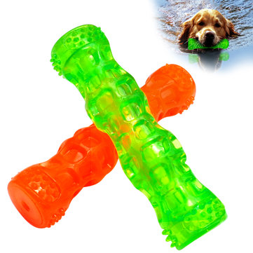 Rubber Dog Toys Bone Waterproof Squeak Sound Pet Toys Bite Resistant For Training Tooth Clean Interactive Pet Dog Chew Toy From Xiaomi Youpin - Orange