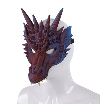3D Animal Dragon Horror Mask Props Halloween Carnival Halloween Party Cosplay - Yellow