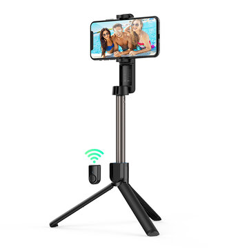 BlitzWolf® BW-BS2 bluetooth Selfie Stick Remote Control Tripod with Rotatable Phone Clamp