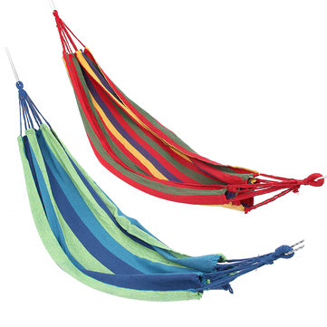 Double Large Swing Hammock Canvas Camping Hang Bed Garden Travel Beach Outdoor Chair