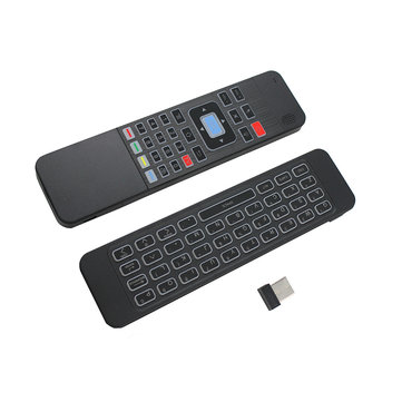 Calvas 10pcs C120 Backlight 2.4G Fly Air Mouse Rechargeable Wireless Remote Control Backlit Keyboard for Android TV Box Computer Color: C120 Without LED 
