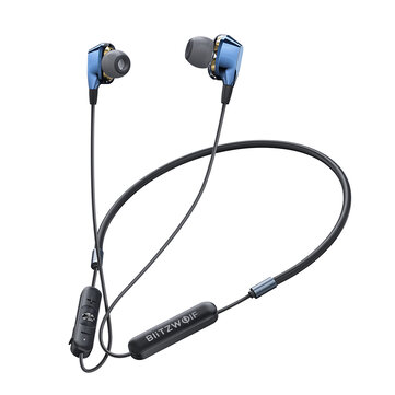 BlitzWolf BW－BTS4 bluetooth 5.0 Earphone Wireless Neckband Dual Dynamic Driver Magnetic Sports Headphone with Mic － Black