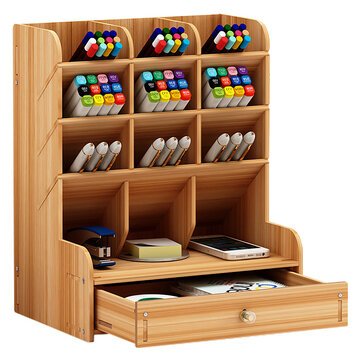 $14.99 for Pencil Pen Holder Storage Box Rack Desktop Organizer