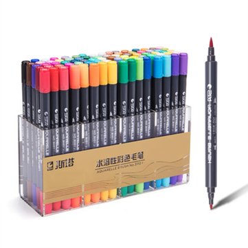 12/24/36/48/80 Colors Dual Tips Watercolor Brush Marker Pen Set with Fineliner Tip For Drawing Design Art Marker Supplies