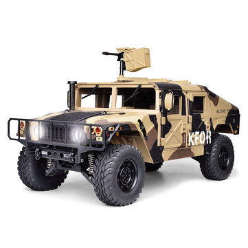 HG P408 Upgraded Light Sound 1/10 2.4G 4WD RC Car U.S.4X4 Military Vehicle Truck w/o Battery Charger in Camouflage Yellow Color