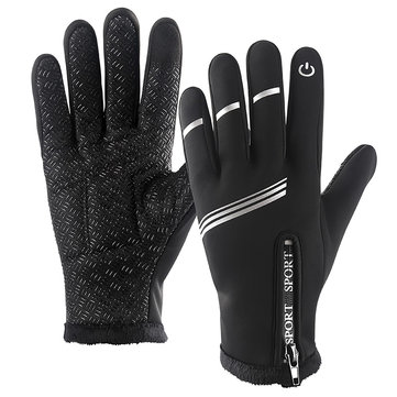 Reflective Waterproof Thermal Warm Winter Gloves Men Women Touch Screen Cycling