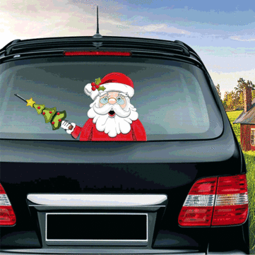 Christmas Car Rear Window Wiper Scraper Sticker Detachable Creative PVC Car Decor Sticker