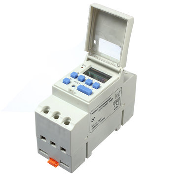 Daytesy Interrupteur de minuterie-THC15A 220-240VAC 16A Rail DIN Interrupteur de minuterie programmable numérique