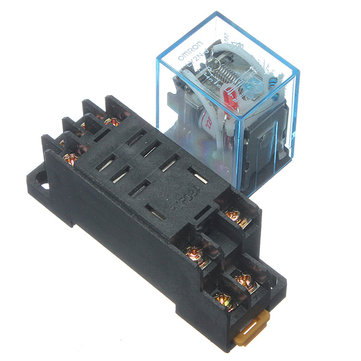 With Socket Base AC 220V Coil Power Relay 10A DPDT LY2NJ HH62P HHC68A-2Z New 